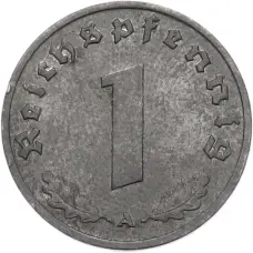 Монета 1 рейхспфенниг 1944 года A Германия (реверс)