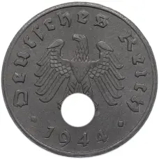 Монета 1 рейхспфенниг 1944 года A Германия (аверс)