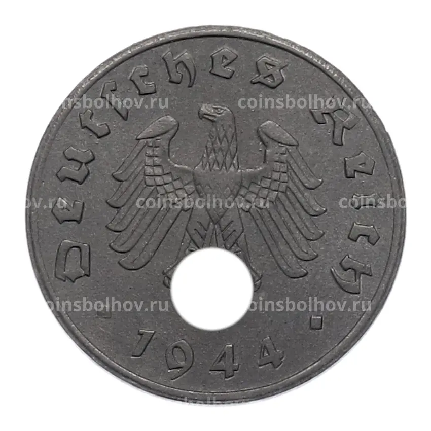 Монета 1 рейхспфенниг 1944 года A Германия