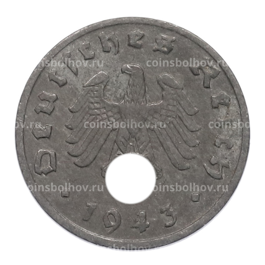 Монета 1 рейхспфенниг 1943 года A Германия