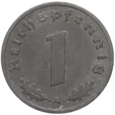 Монета 1 рейхспфенниг 1943 года A Германия (реверс)