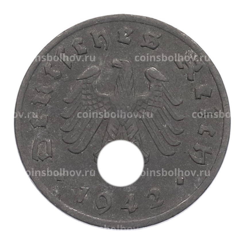 Монета 1 рейхспфенниг 1942 года G Германия