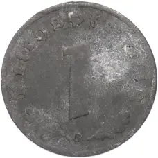 Монета 1 рейхспфенниг 1942 года G Германия (реверс)