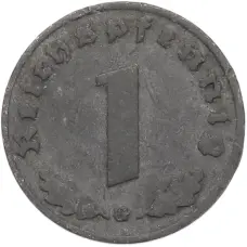 Монета 1 рейхспфенниг 1941 года G Германия (реверс)