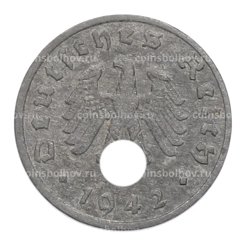 Монета 1 рейхспфенниг 1942 года A Германия