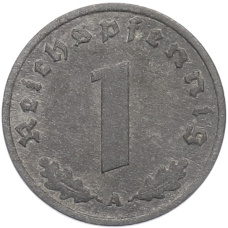 Монета 1 рейхспфенниг 1942 года A Германия (реверс)