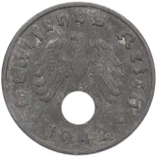 Монета 1 рейхспфенниг 1942 года A Германия (аверс)