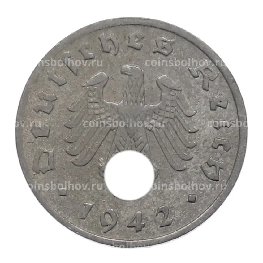 Монета 1 рейхспфенниг 1942 года A Германия