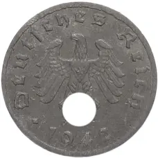 Монета 1 рейхспфенниг 1942 года J Германия (аверс)