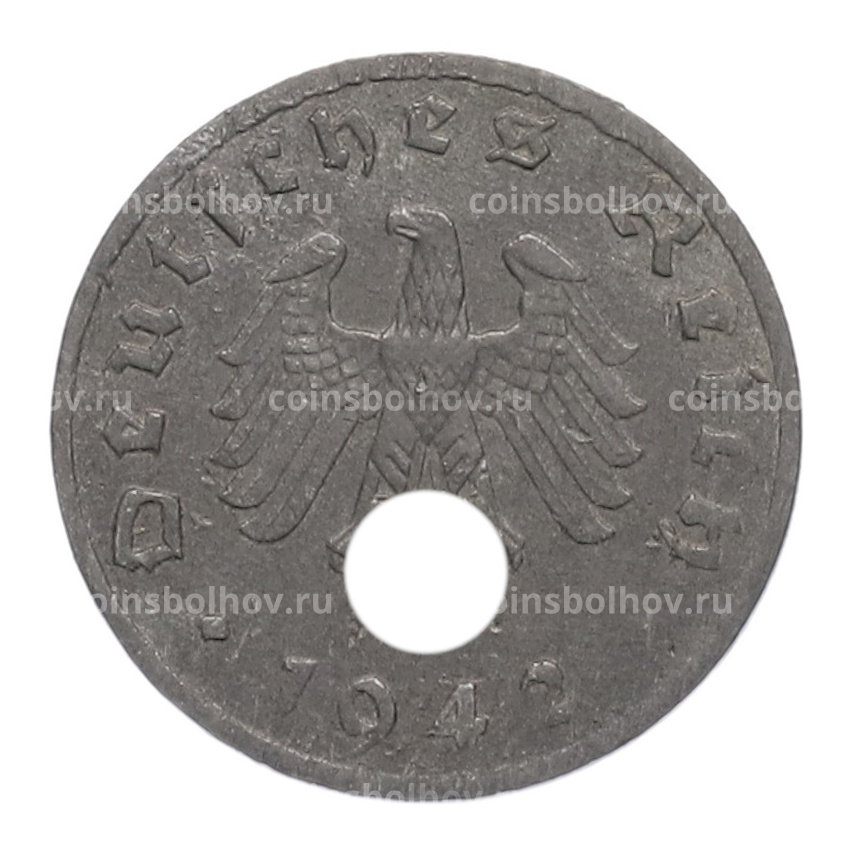 Монета 1 рейхспфенниг 1942 года J Германия