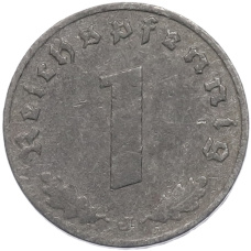 Монета 1 рейхспфенниг 1942 года J Германия (реверс)