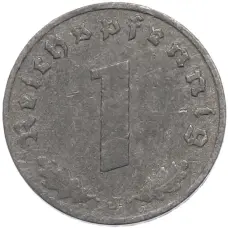 Монета 1 рейхспфенниг 1942 года J Германия (реверс)