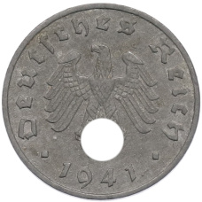 Монета 1 рейхспфенниг 1941 года A Германия (аверс)