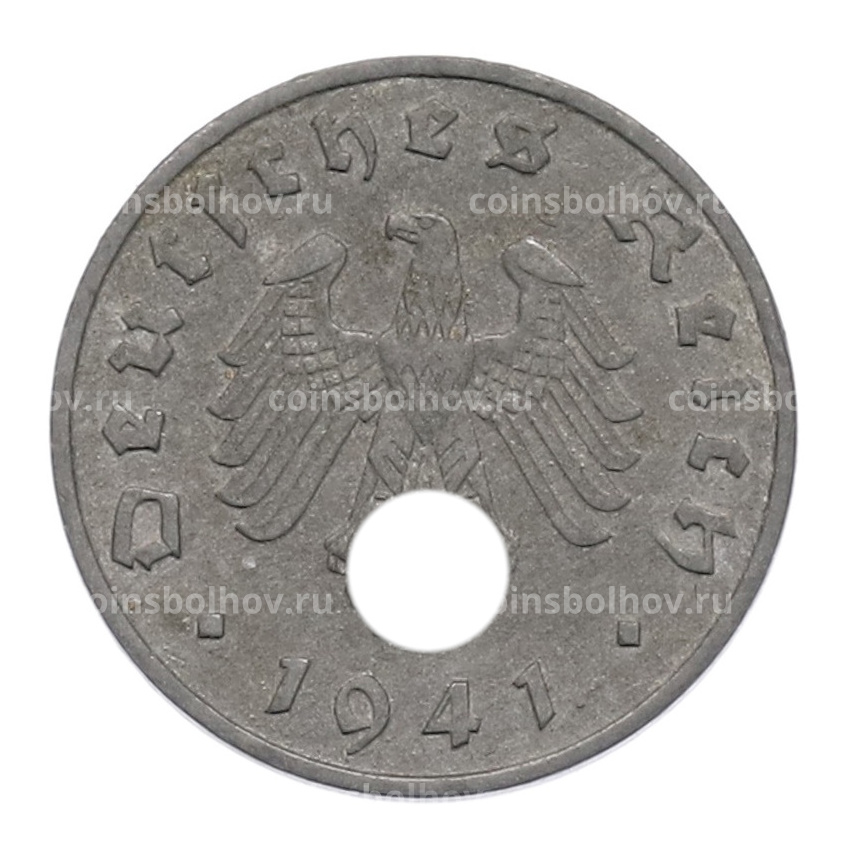 Монета 1 рейхспфенниг 1941 года A Германия