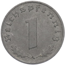 Монета 1 рейхспфенниг 1941 года A Германия (реверс)