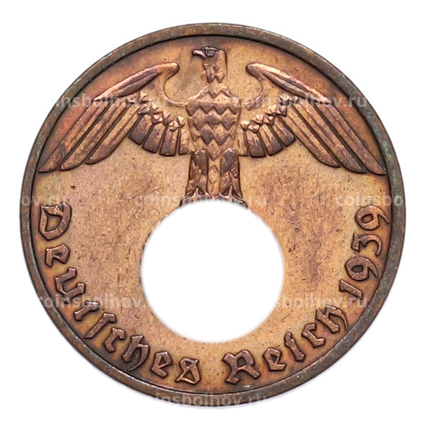 Монета 1 рейхспфенниг 1939 года B Германия