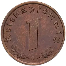 Монета 1 рейхспфенниг 1940 года A Германия (реверс)