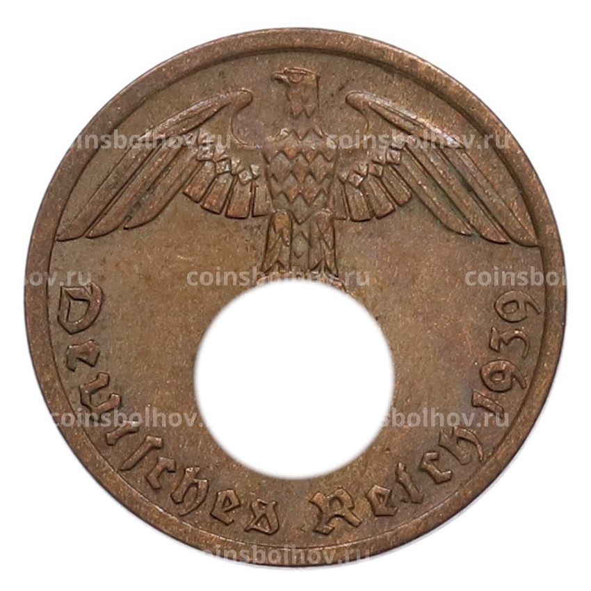 Монета 1 рейхспфенниг 1939 года A Германия