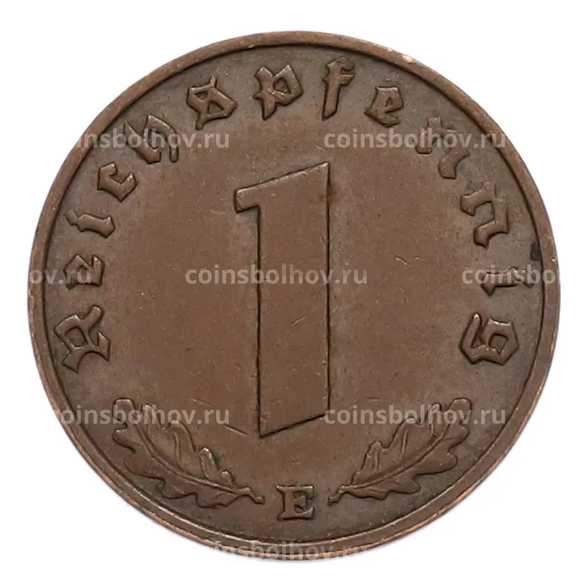 Монета 1 рейхспфенниг 1938 года E Германия (вид 2)