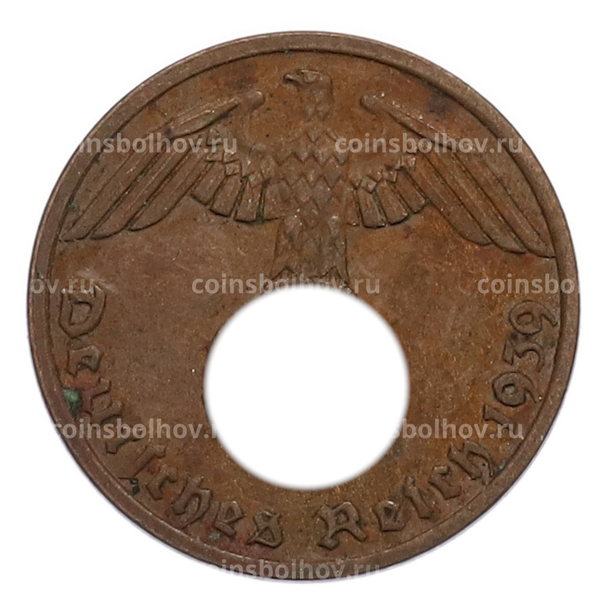 Монета 1 рейхспфенниг 1939 года A Германия