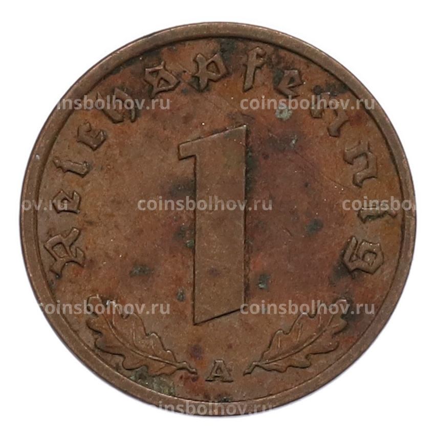 Монета 1 рейхспфенниг 1939 года A Германия (вид 2)