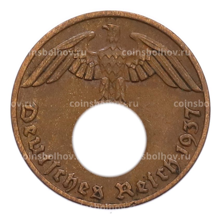 Монета 1 рейхспфенниг 1937 года A Германия
