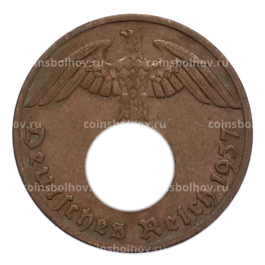 Монета 1 рейхспфенниг 1937 года A Германия