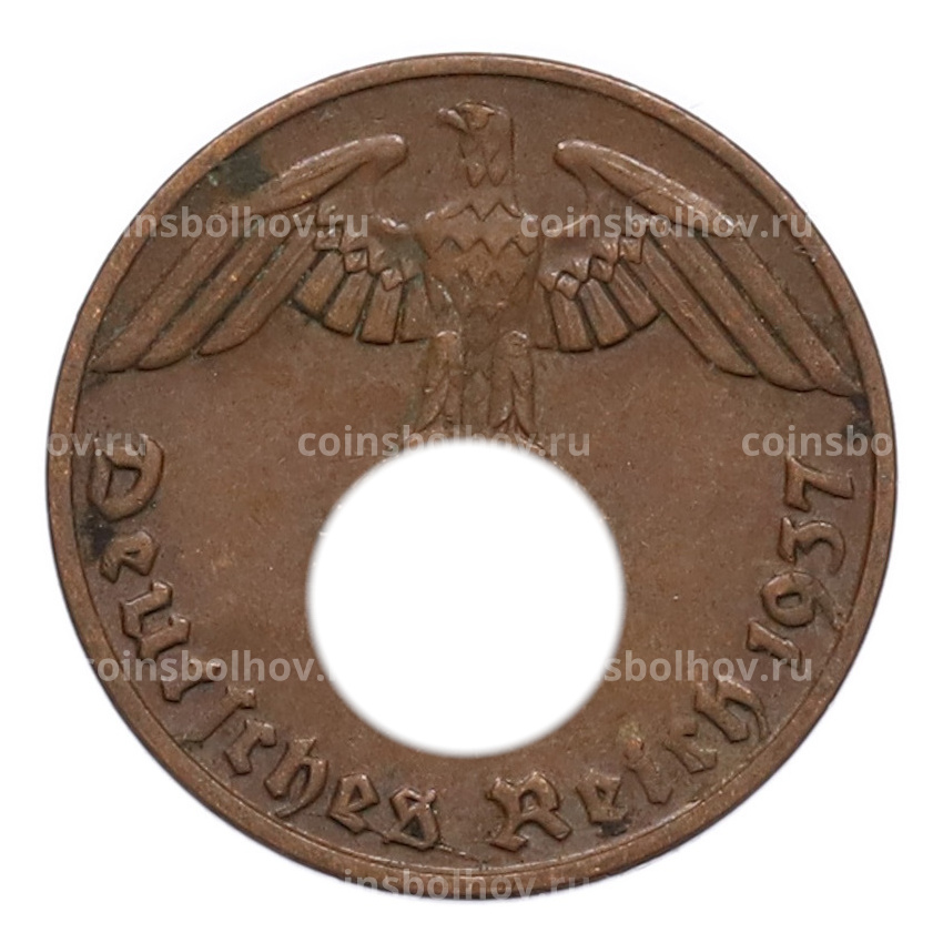 Монета 1 рейхспфенниг 1937 года A Германия