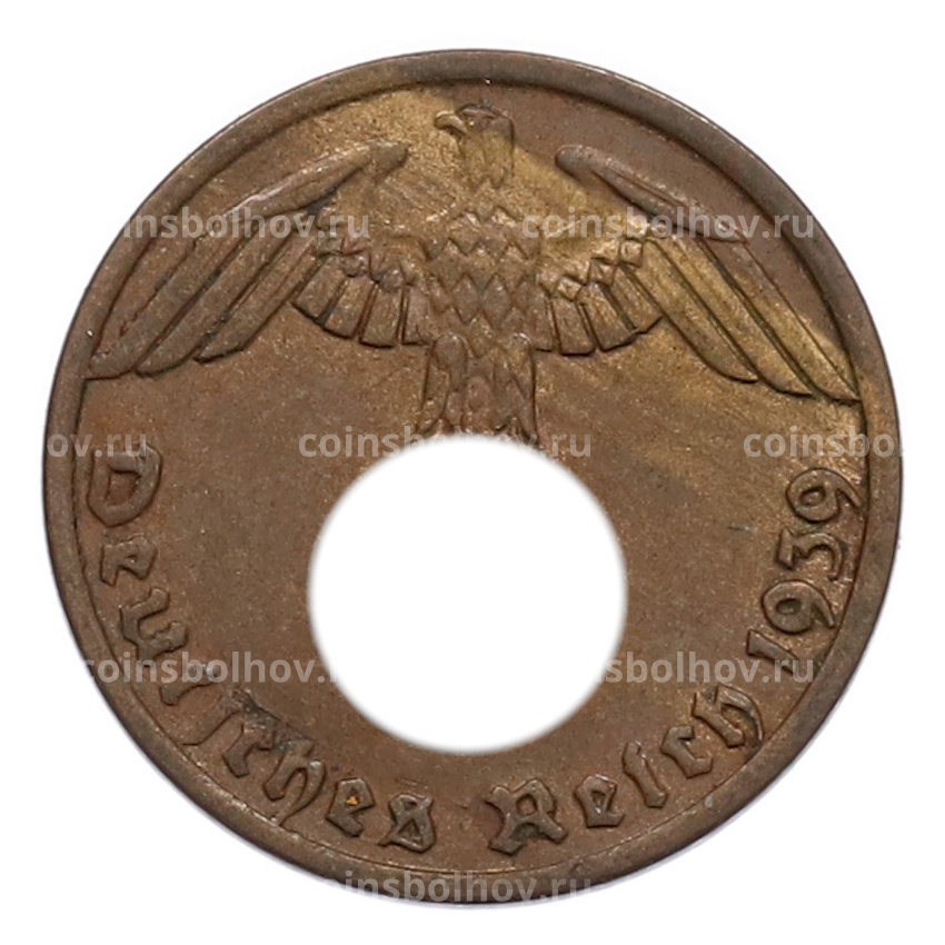 Монета 1 рейхспфенниг 1939 года A Германия