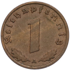 Монета 1 рейхспфенниг 1939 года A Германия (реверс)