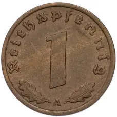Монета 1 рейхспфенниг 1939 года A Германия (реверс)