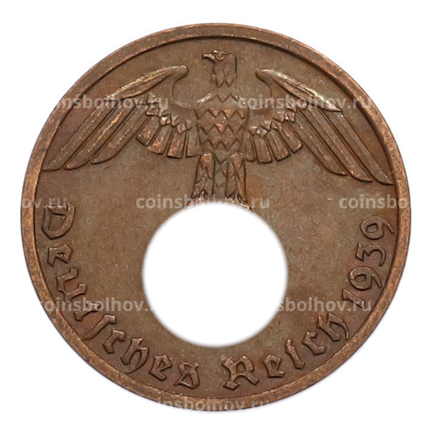 Монета 1 рейхспфенниг 1939 года A Германия