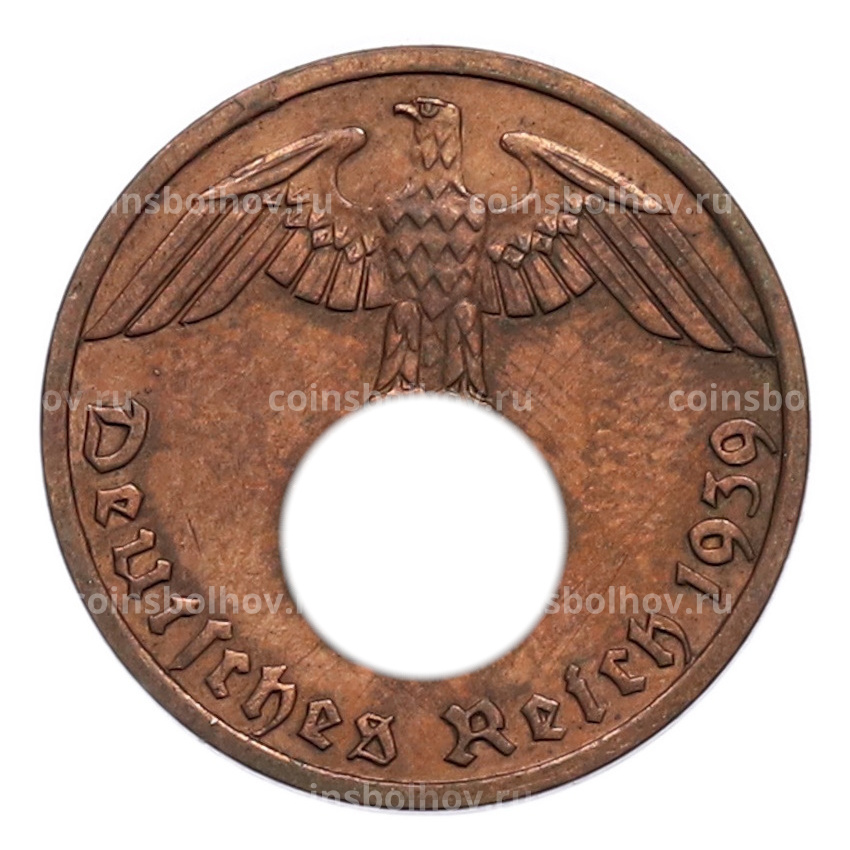 Монета 1 рейхспфенниг 1939 года A Германия