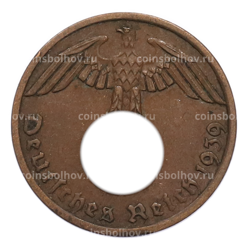 Монета 1 рейхспфенниг 1939 года A Германия