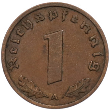 Монета 1 рейхспфенниг 1939 года A Германия (реверс)