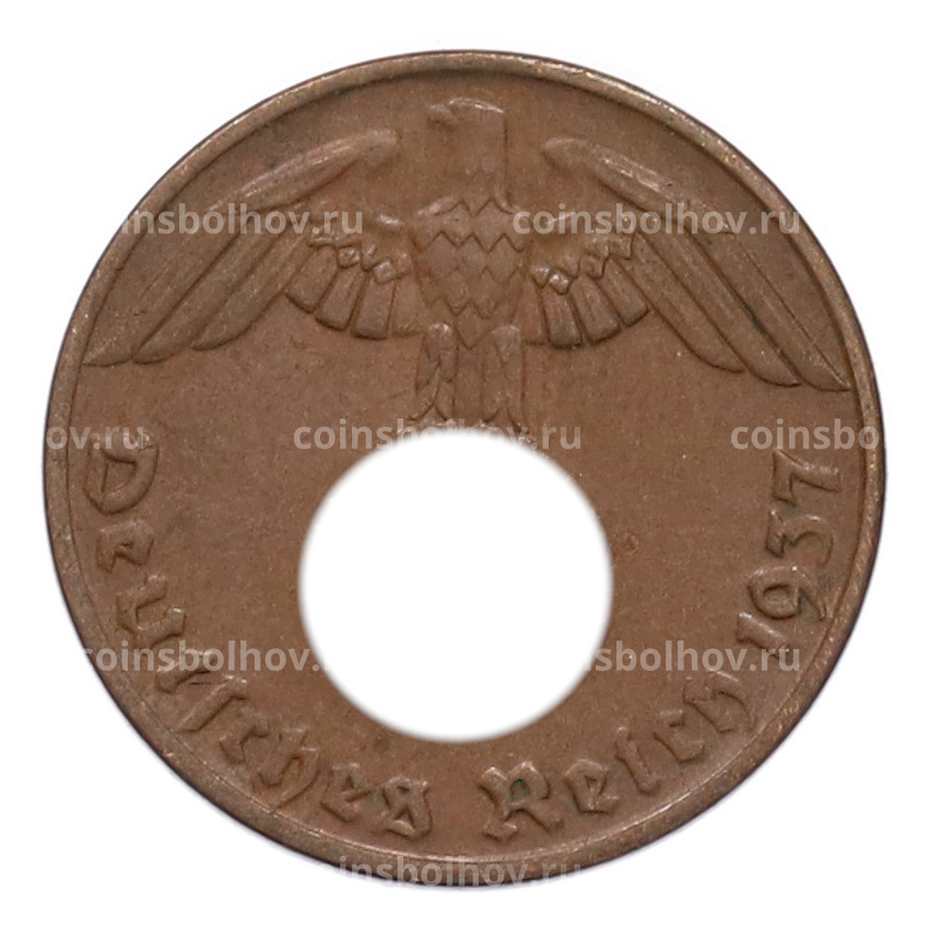 Монета 1 рейхспфенниг 1937 года A Германия