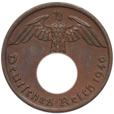 Монета 1 рейхспфенниг 1940 года A Германия (аверс)