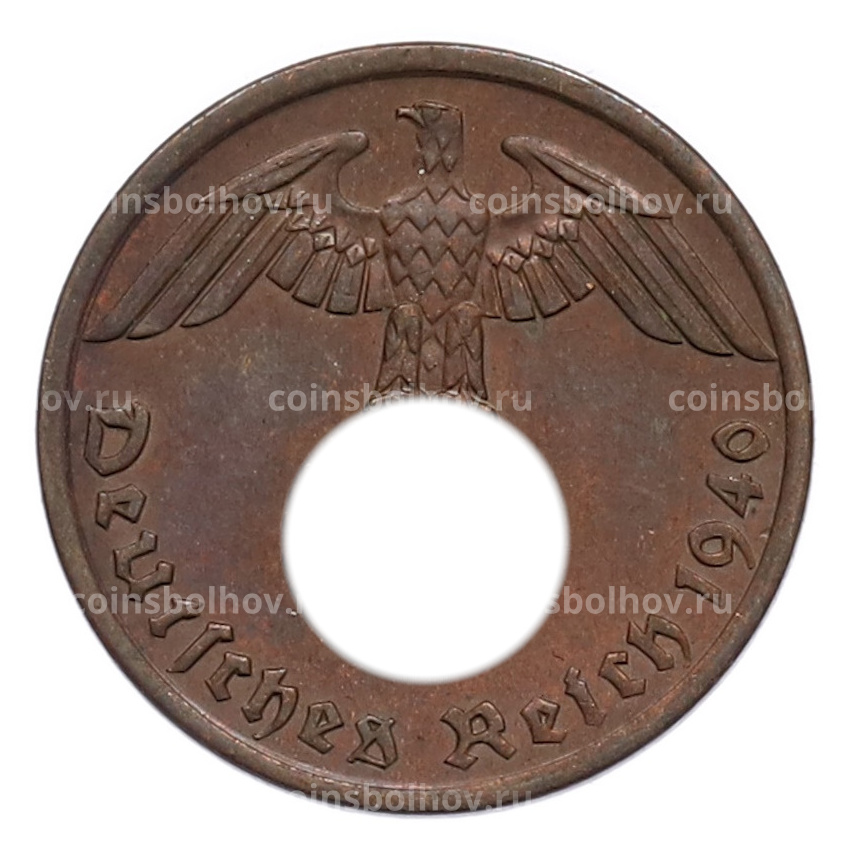 Монета 1 рейхспфенниг 1940 года A Германия