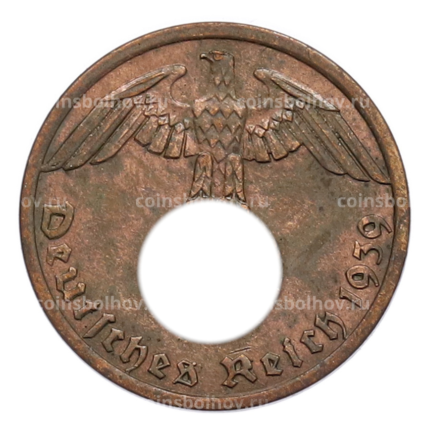 Монета 1 рейхспфенниг 1939 года A Германия
