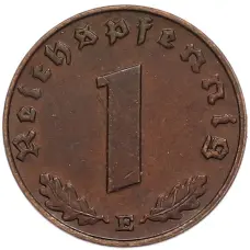 Монета 1 рейхспфенниг 1938 года E Германия (реверс)