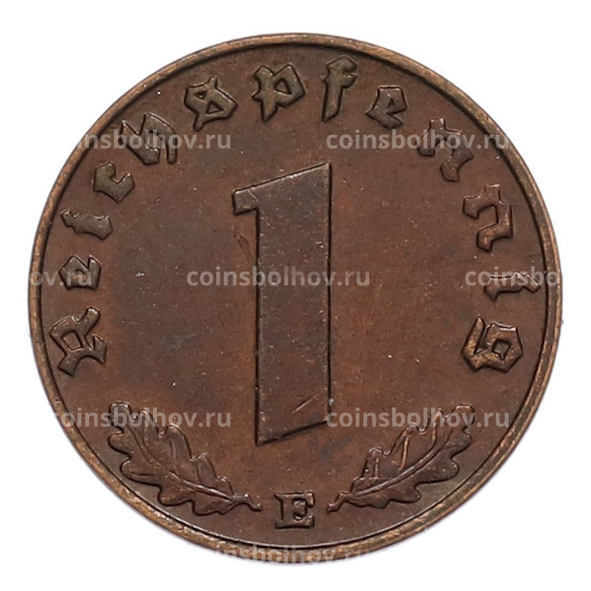 Монета 1 рейхспфенниг 1938 года E Германия (вид 2)