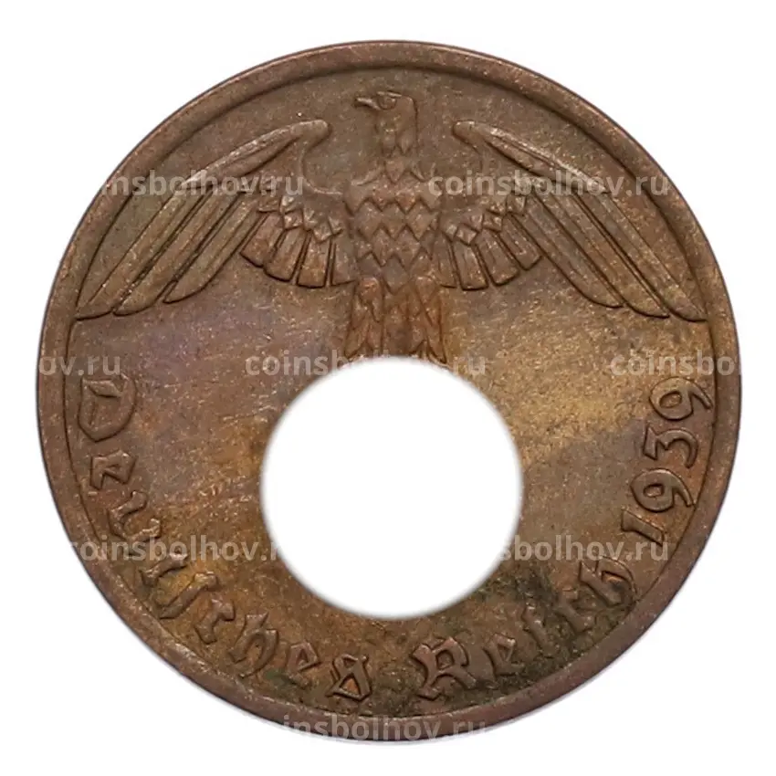 Монета 1 рейхспфенниг 1939 года A Германия