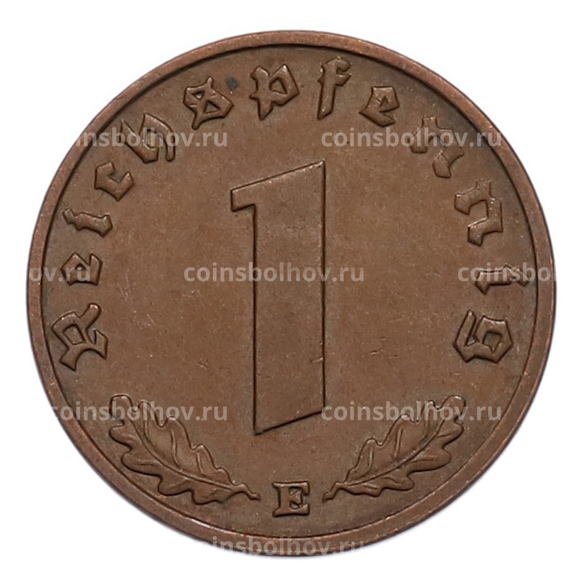 Монета 1 рейхспфенниг 1938 года E Германия (вид 2)