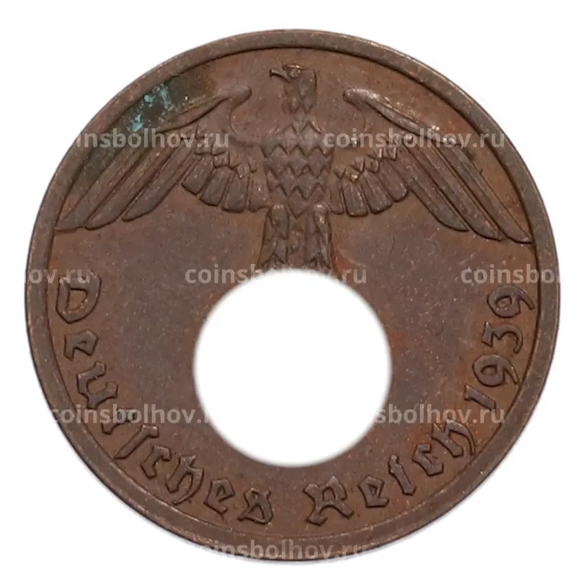 Монета 1 рейхспфенниг 1939 года A Германия