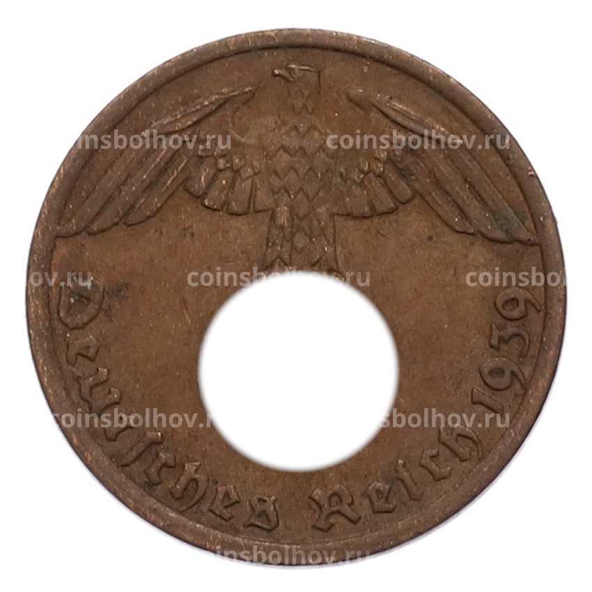 Монета 1 рейхспфенниг 1939 года A Германия
