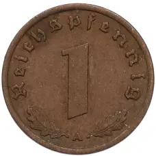 Монета 1 рейхспфенниг 1939 года A Германия (реверс)