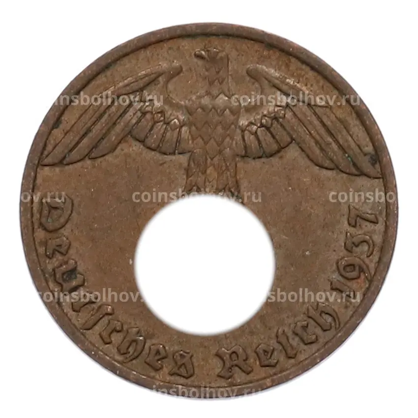 Монета 1 рейхспфенниг 1937 года F Германия