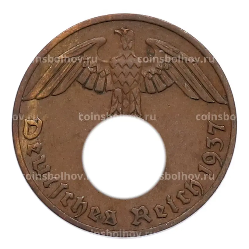 Монета 1 рейхспфенниг 1937 года A Германия