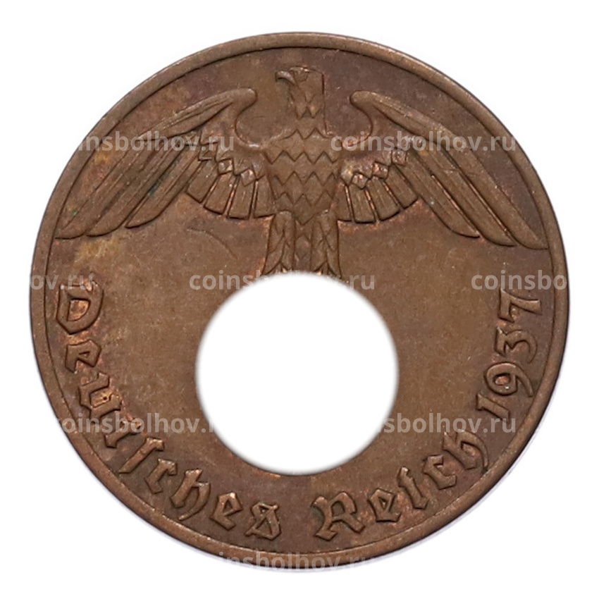 Монета 1 рейхспфенниг 1937 года A Германия