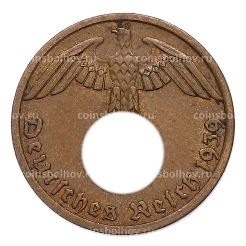 Монета 1 рейхспфенниг 1939 года A Германия